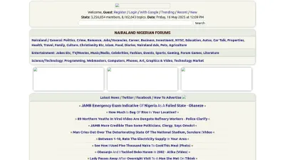 Screenshot preview of nairaland.com