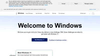 Screenshot preview of windows.microsoft.com
