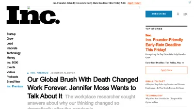 Screenshot preview of inc.com