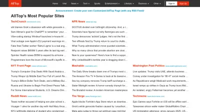 Screenshot preview of alltop.com