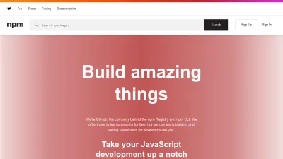 Screenshot preview of npmjs.com