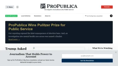 Screenshot of Propublica.org