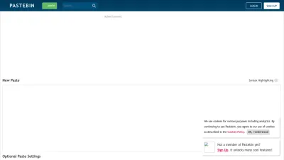 Screenshot of Pastebin.com
