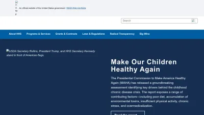 Screenshot preview of hhs.gov