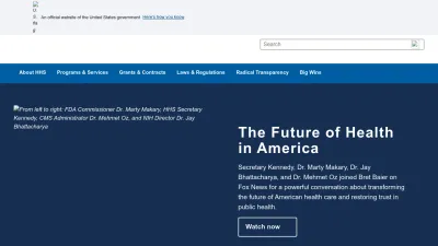 Screenshot of Hhs.gov