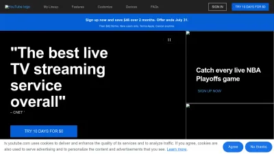 Screenshot of Tv.youtube.com