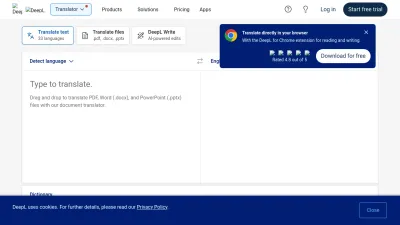 Screenshot of Deepl.com