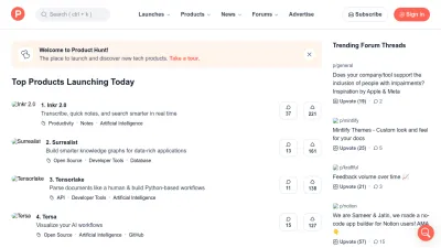 Screenshot preview of producthunt.com