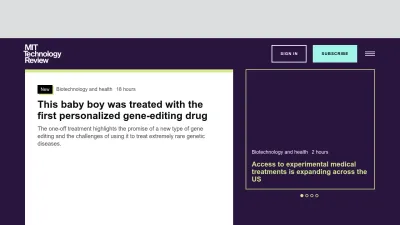 Screenshot preview of technologyreview.com