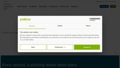 Screenshot of Yubico.com