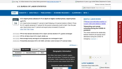 Screenshot of Bls.gov