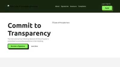 Screenshot preview of ifcncodeofprinciples.poynter.org