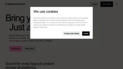Screenshot of Epidemicsound.com