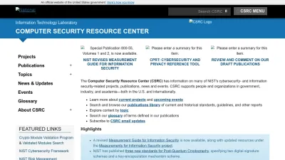 Screenshot of Csrc.nist.gov