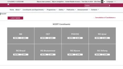 Screenshot preview of ncert.nic.in