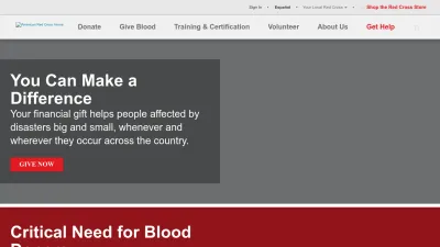 Screenshot of Redcross.org
