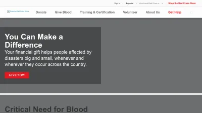 Screenshot preview of redcross.org