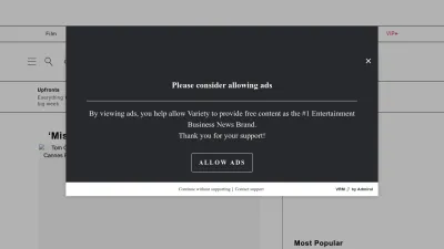 Screenshot of Variety.com