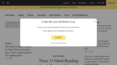 Screenshot preview of smithsonianmag.com