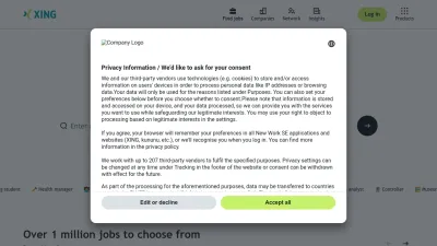Screenshot of Xing.com