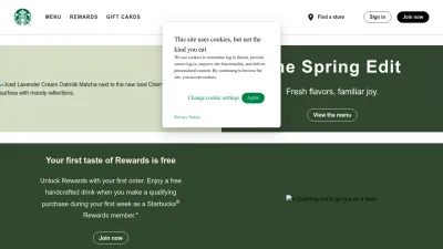 Screenshot of Starbucks.com