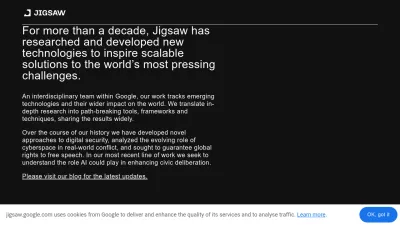 Screenshot preview of jigsaw.google.com