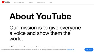Screenshot preview of about.youtube