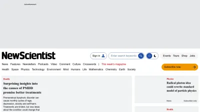 Screenshot preview of newscientist.com