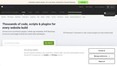 Screenshot preview of codecanyon.net