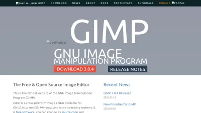 Screenshot preview of gimp.org