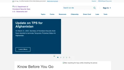 Screenshot preview of uscis.gov