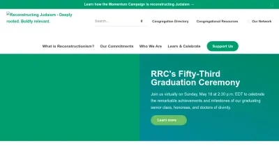 Screenshot preview of reconstructingjudaism.org