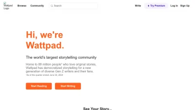 Screenshot preview of wattpad.com