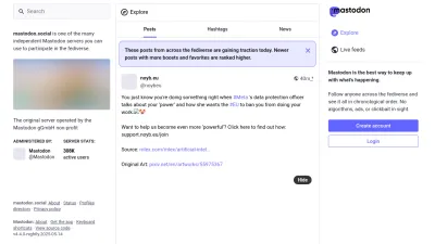 Screenshot preview of mastodon.social
