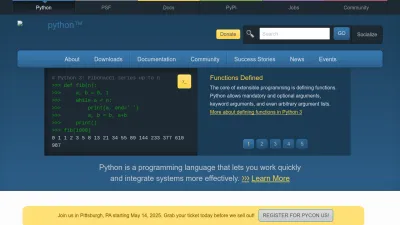Screenshot preview of python.org