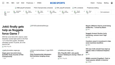Screenshot of Cbssports.com