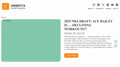 Screenshot preview of vendettasportsmedia.com