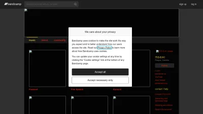 Screenshot preview of tooh1.bandcamp.com