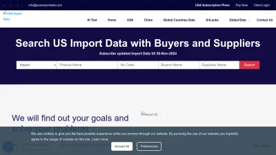 Screenshot preview of usaimportdata.com