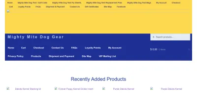 Screenshot preview of mightymitedoggear.com