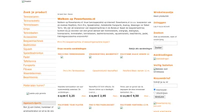 Screenshot preview of powertennis.nl