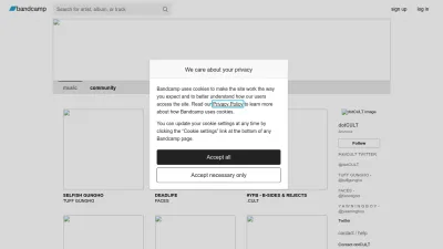 Screenshot preview of dotcult.bandcamp.com