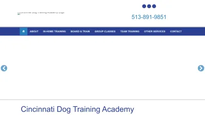 Screenshot preview of cincinnatidogtrainingacademy.com