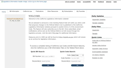 Screenshot preview of leginfo.legislature.ca.gov