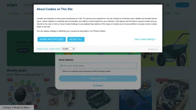 Screenshot preview of wish.com