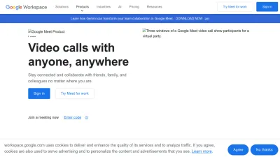 Screenshot preview of meet.google.com