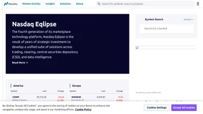 Screenshot of Nasdaq.com