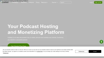 Screenshot of Podbean.com