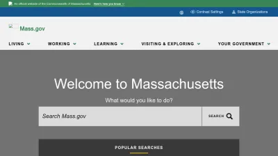 Screenshot of Mass.gov
