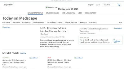 Screenshot preview of medscape.com